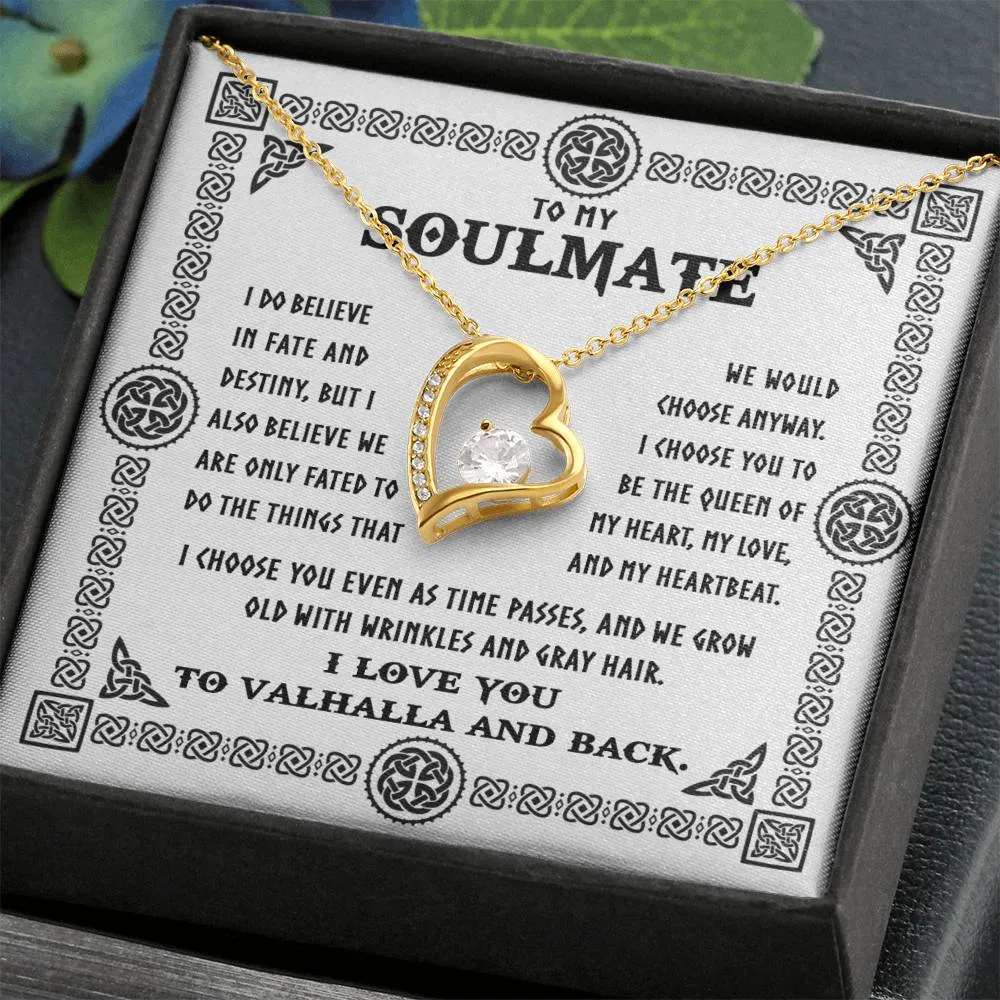 To My Soulmate I Love You To Valhalla And Back | Forever Love Necklace