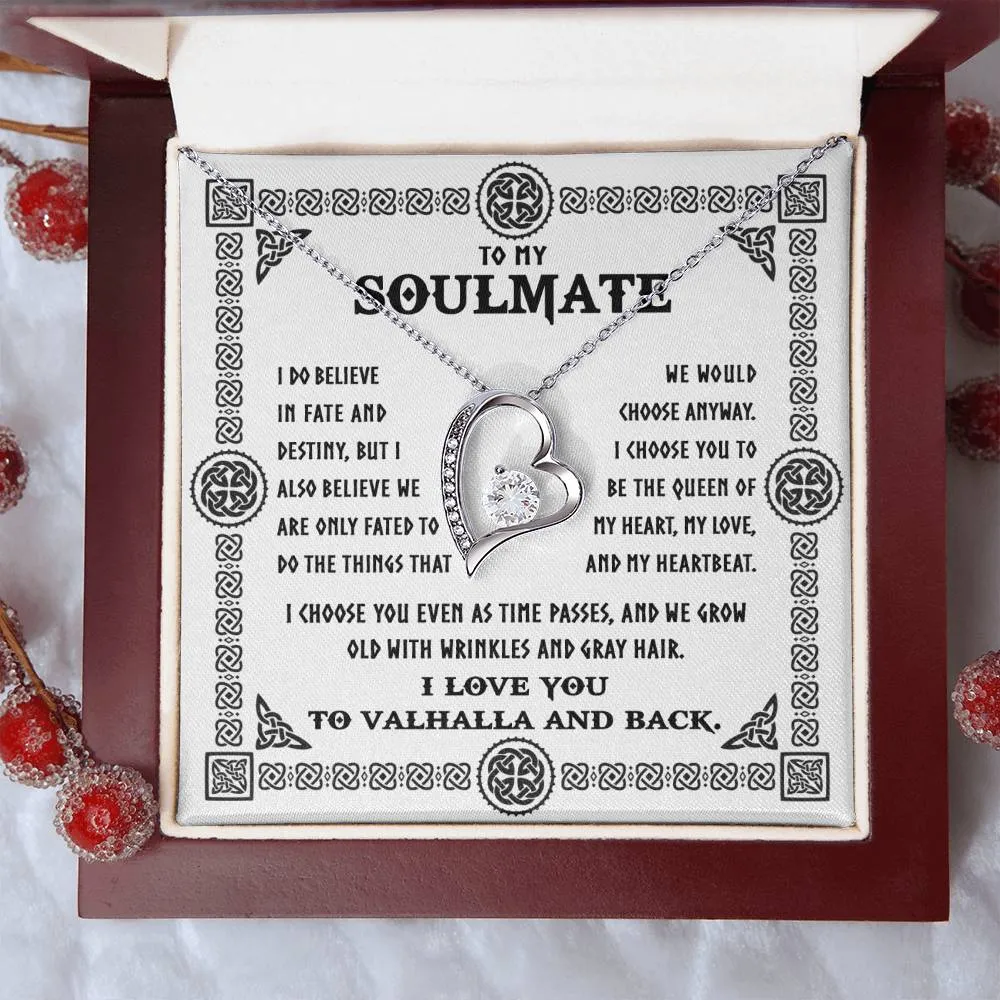 To My Soulmate I Love You To Valhalla And Back | Forever Love Necklace