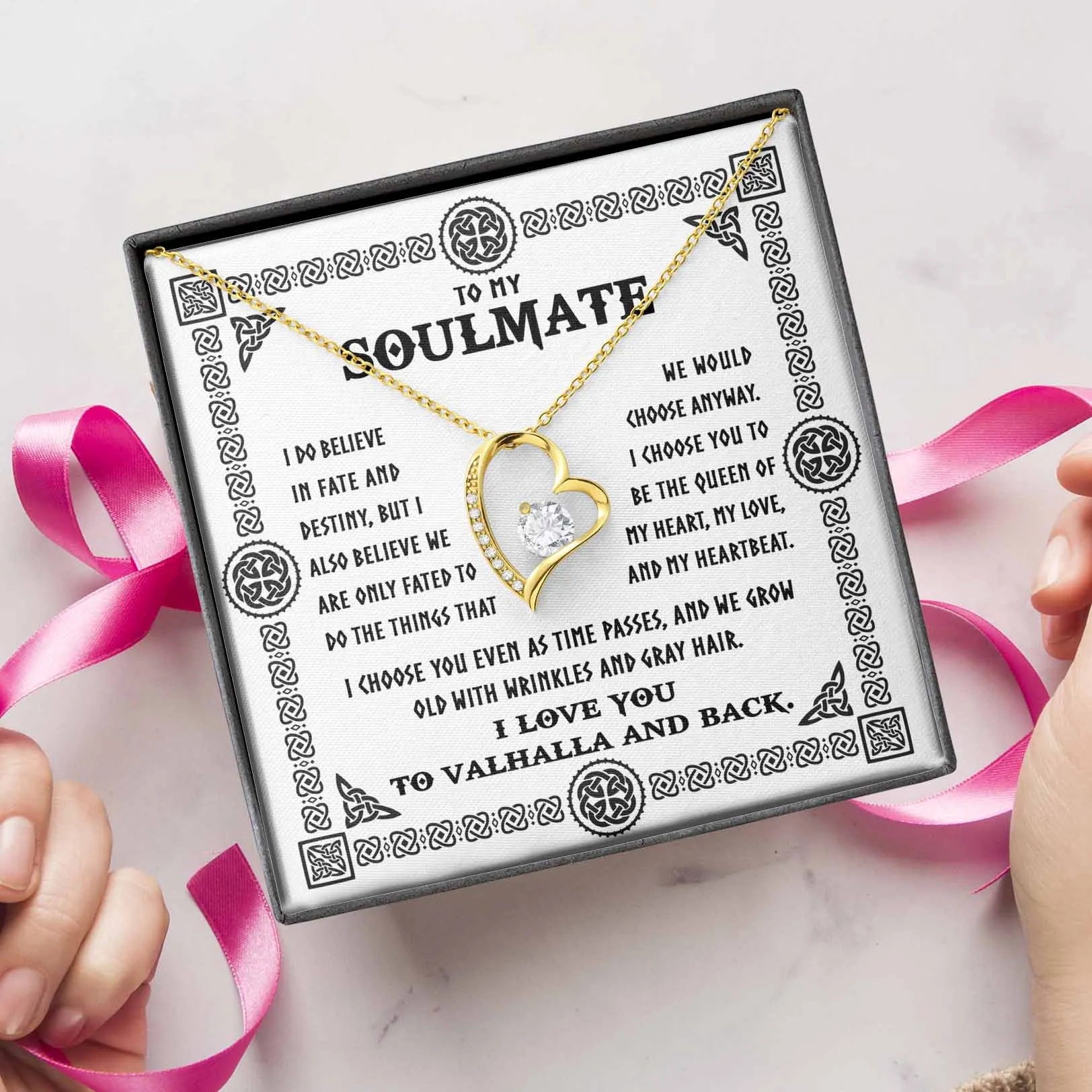 To My Soulmate I Love You To Valhalla And Back | Forever Love Necklace