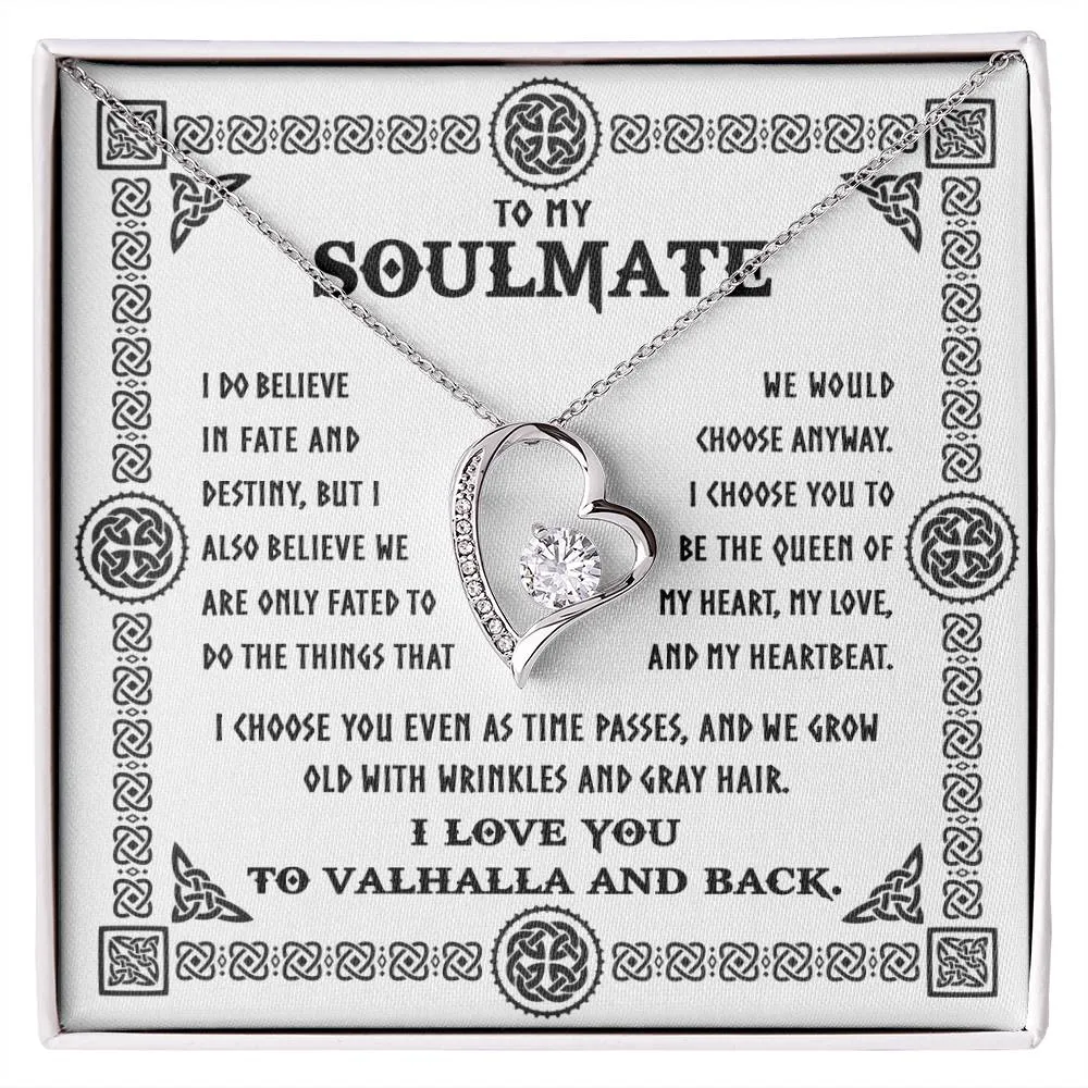 To My Soulmate I Love You To Valhalla And Back | Forever Love Necklace