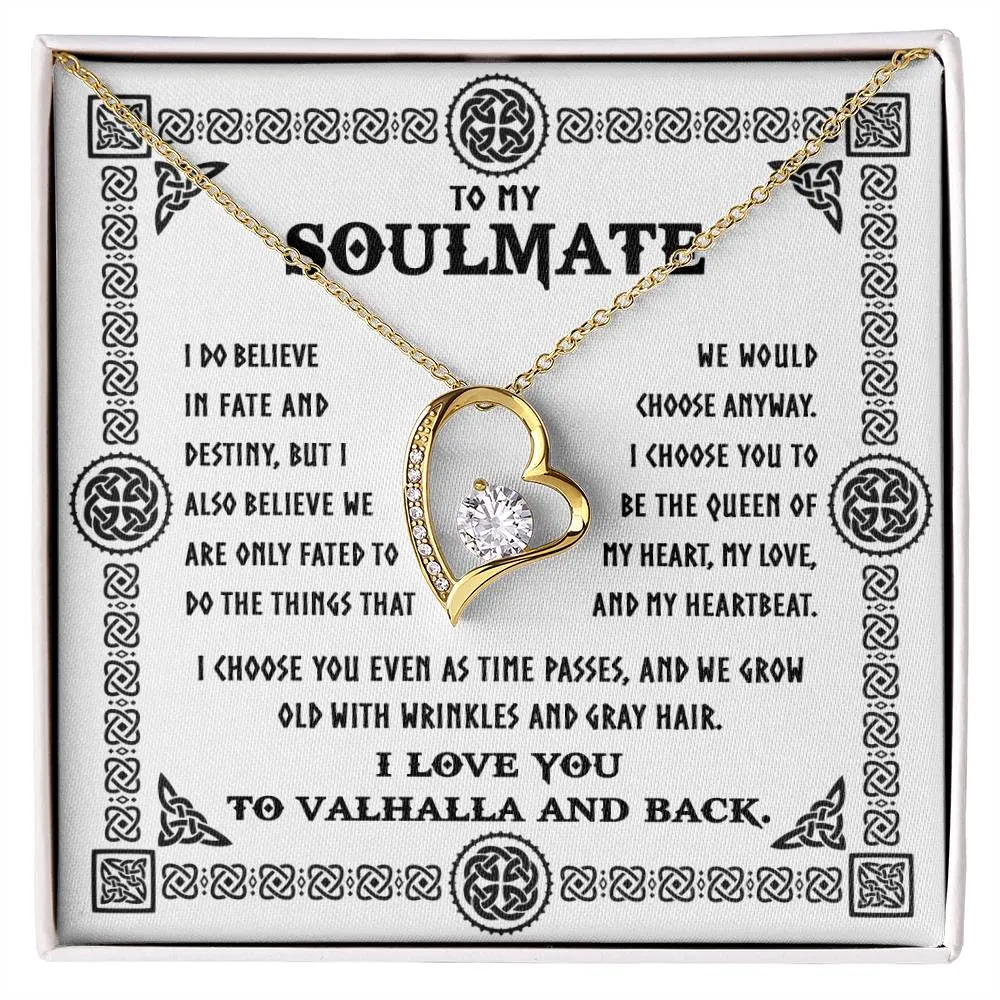 To My Soulmate I Love You To Valhalla And Back | Forever Love Necklace