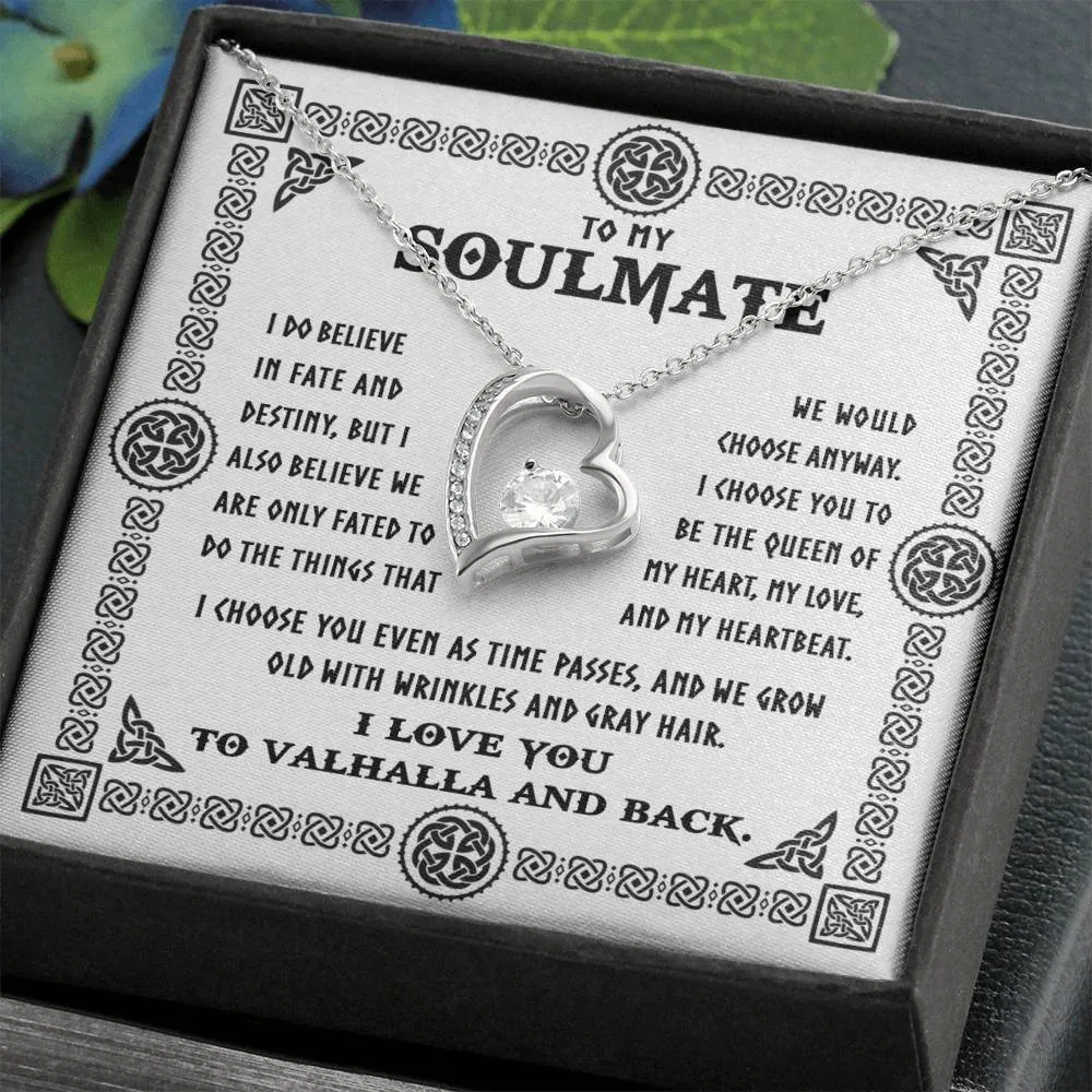 To My Soulmate I Love You To Valhalla And Back | Forever Love Necklace