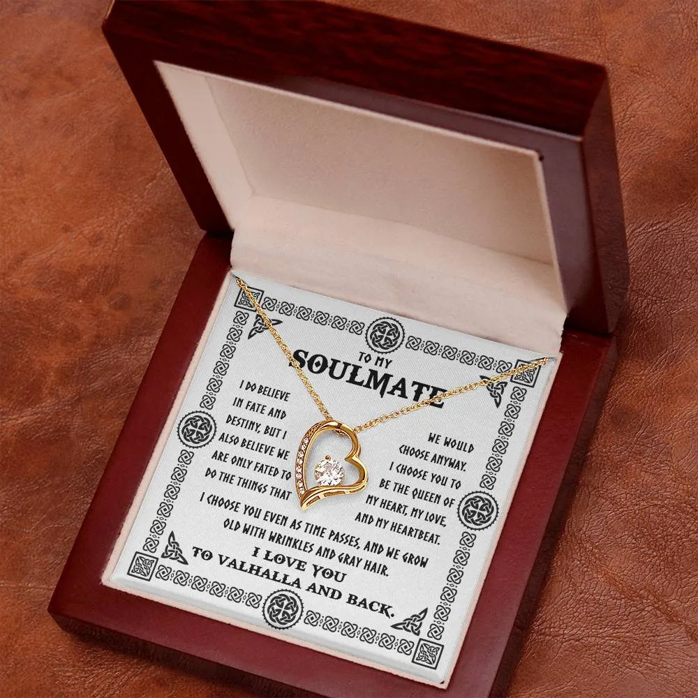 To My Soulmate I Love You To Valhalla And Back | Forever Love Necklace