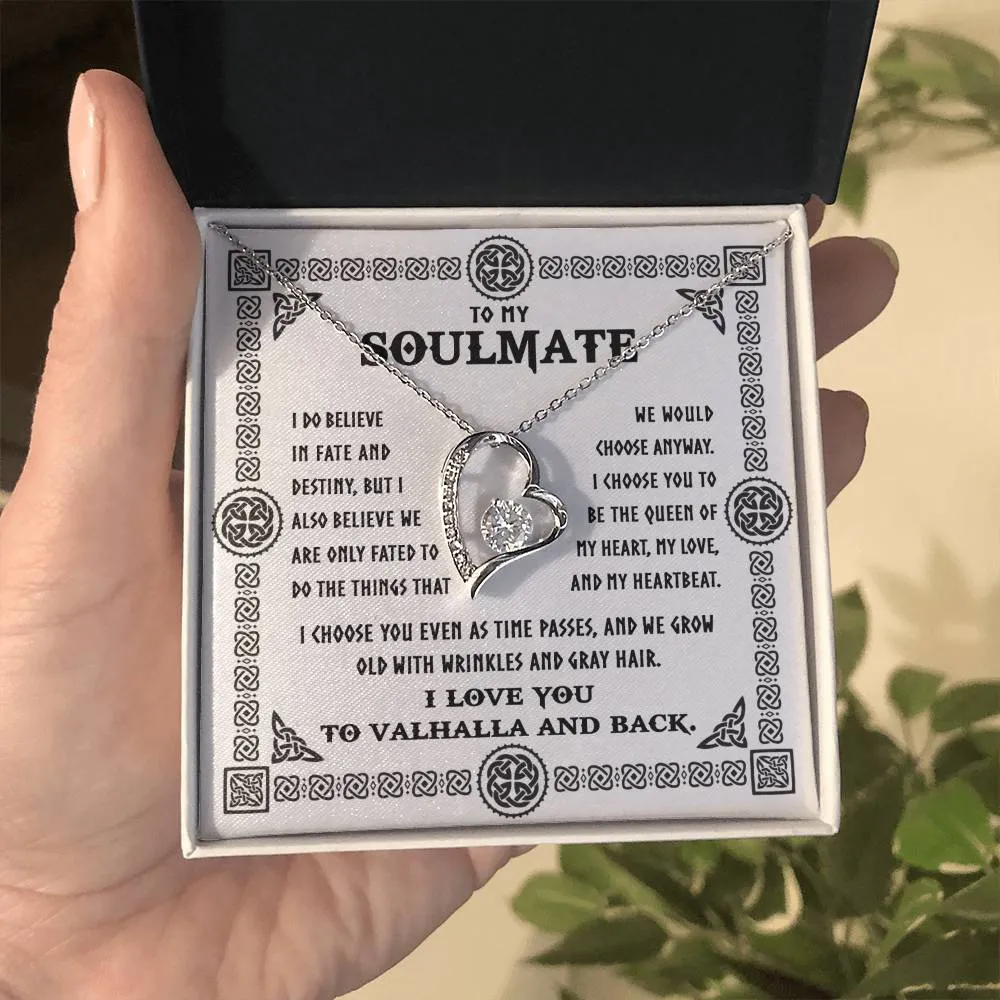 To My Soulmate I Love You To Valhalla And Back | Forever Love Necklace