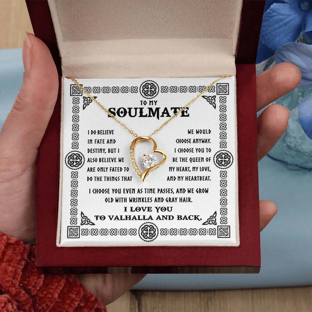 To My Soulmate I Love You To Valhalla And Back | Forever Love Necklace