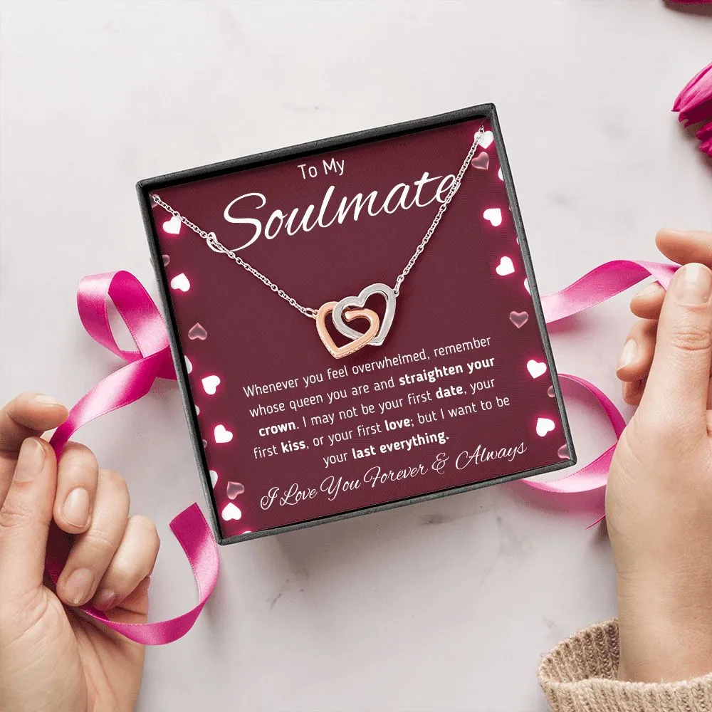 To My Soulmate Interlocking Hearts Necklace