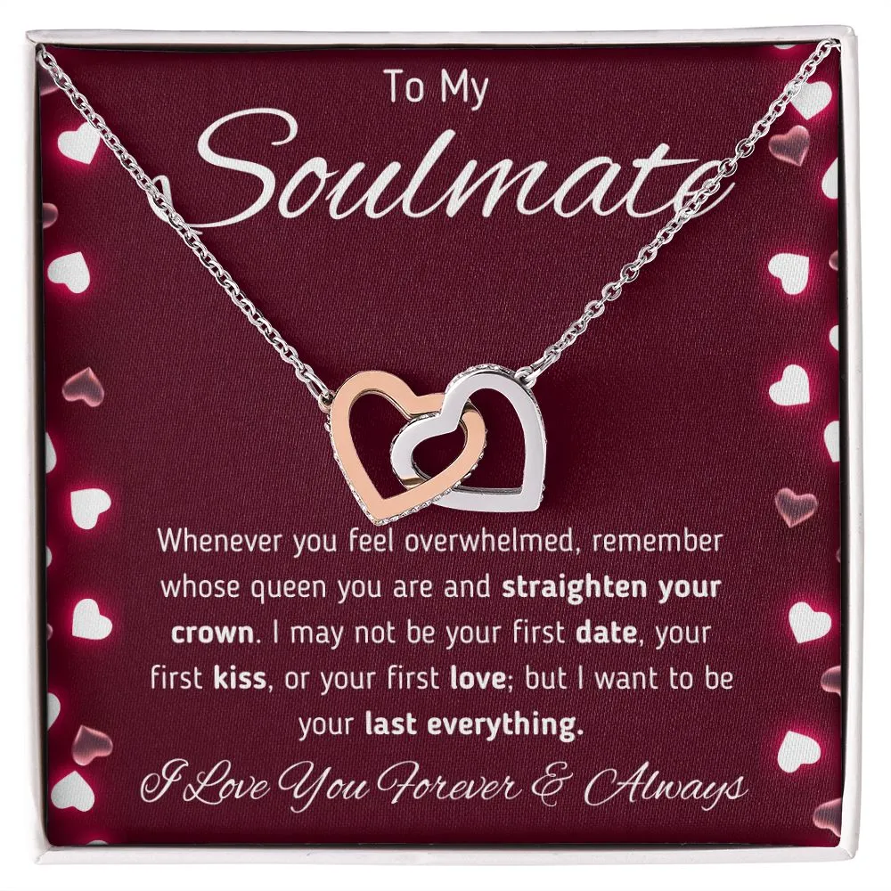 To My Soulmate Interlocking Hearts Necklace