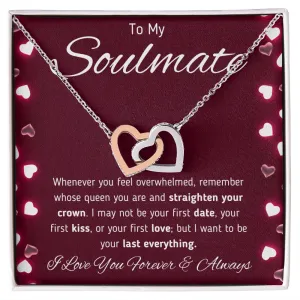 To My Soulmate Interlocking Hearts Necklace