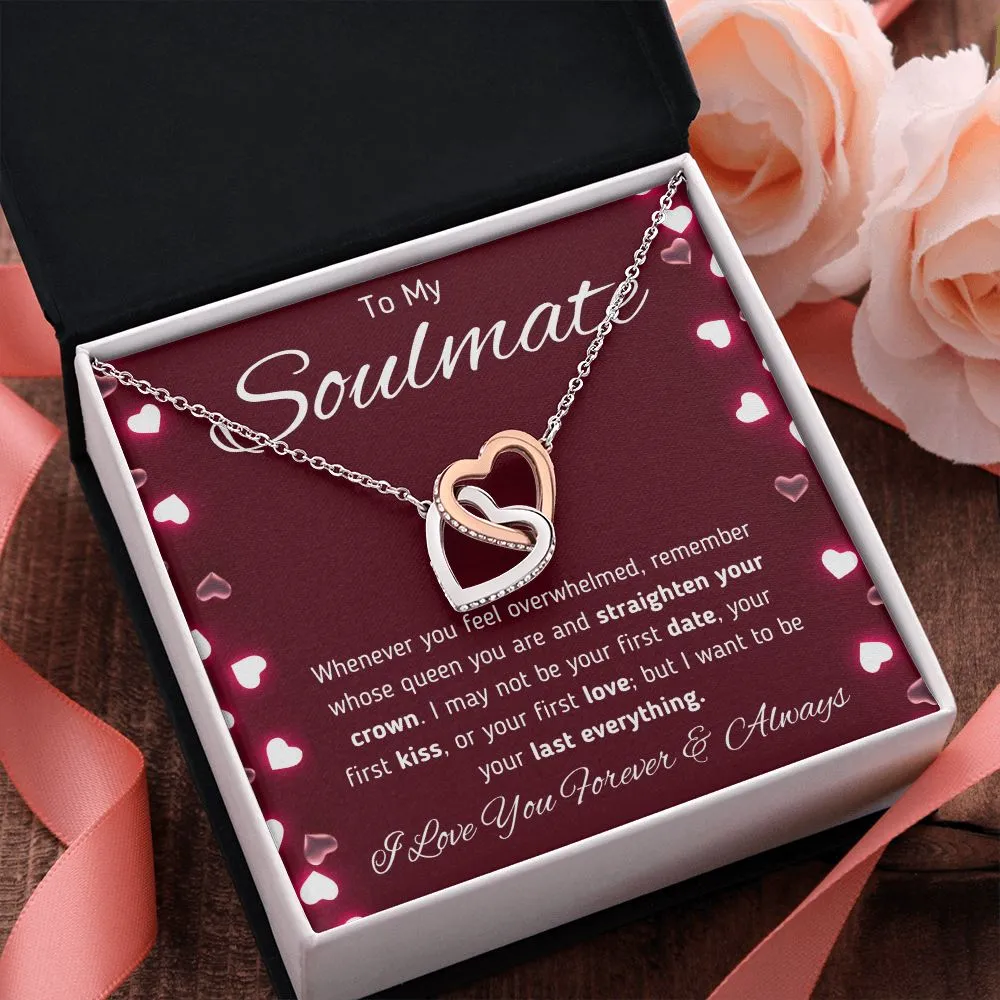 To My Soulmate Interlocking Hearts Necklace