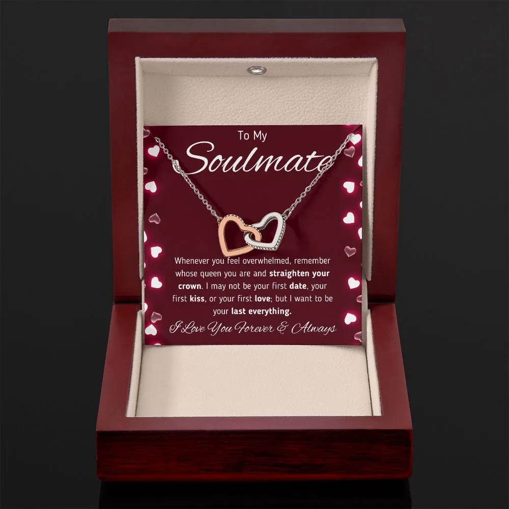 To My Soulmate Interlocking Hearts Necklace