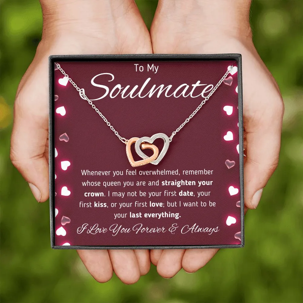 To My Soulmate Interlocking Hearts Necklace