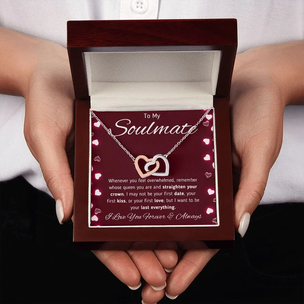To My Soulmate Interlocking Hearts Necklace