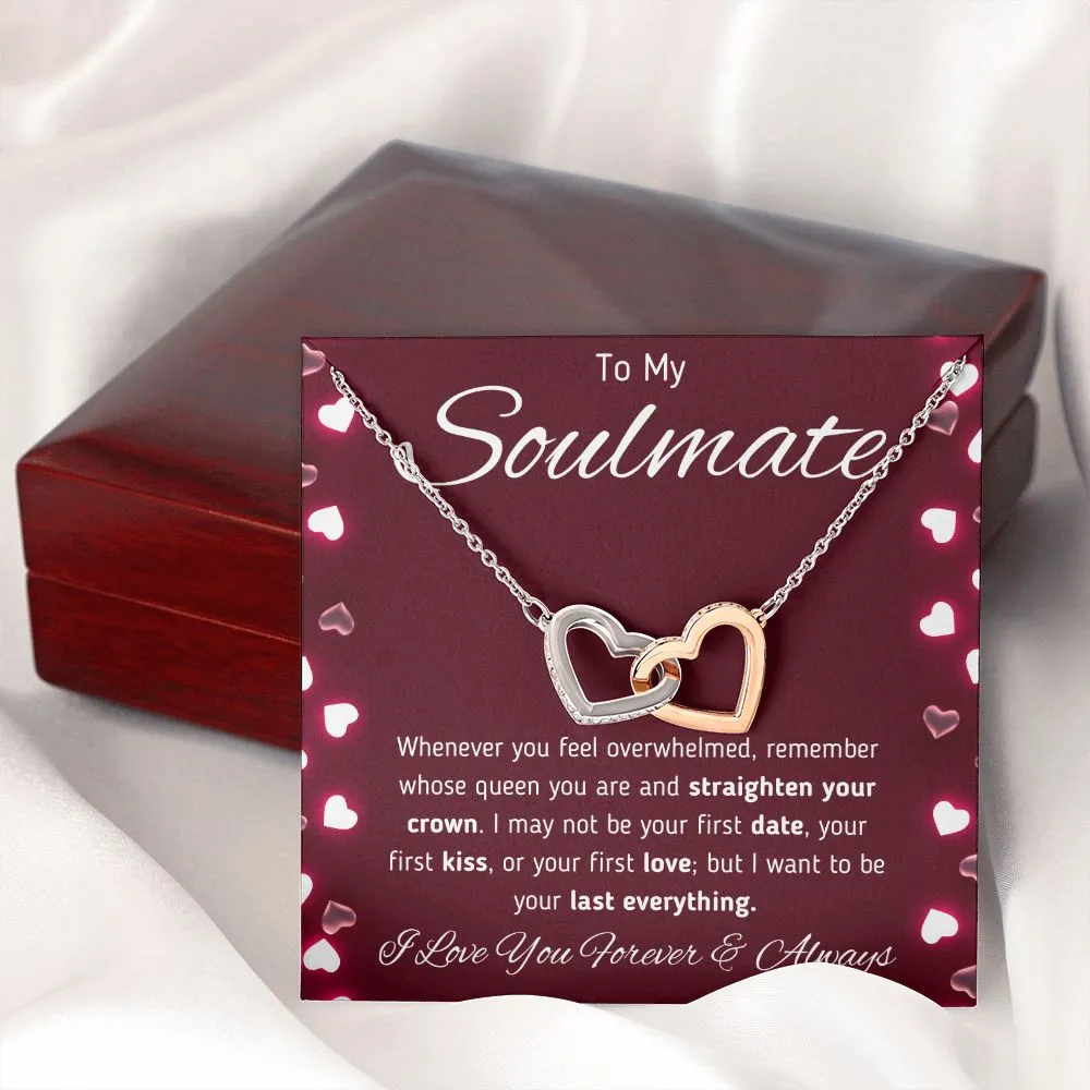 To My Soulmate Interlocking Hearts Necklace