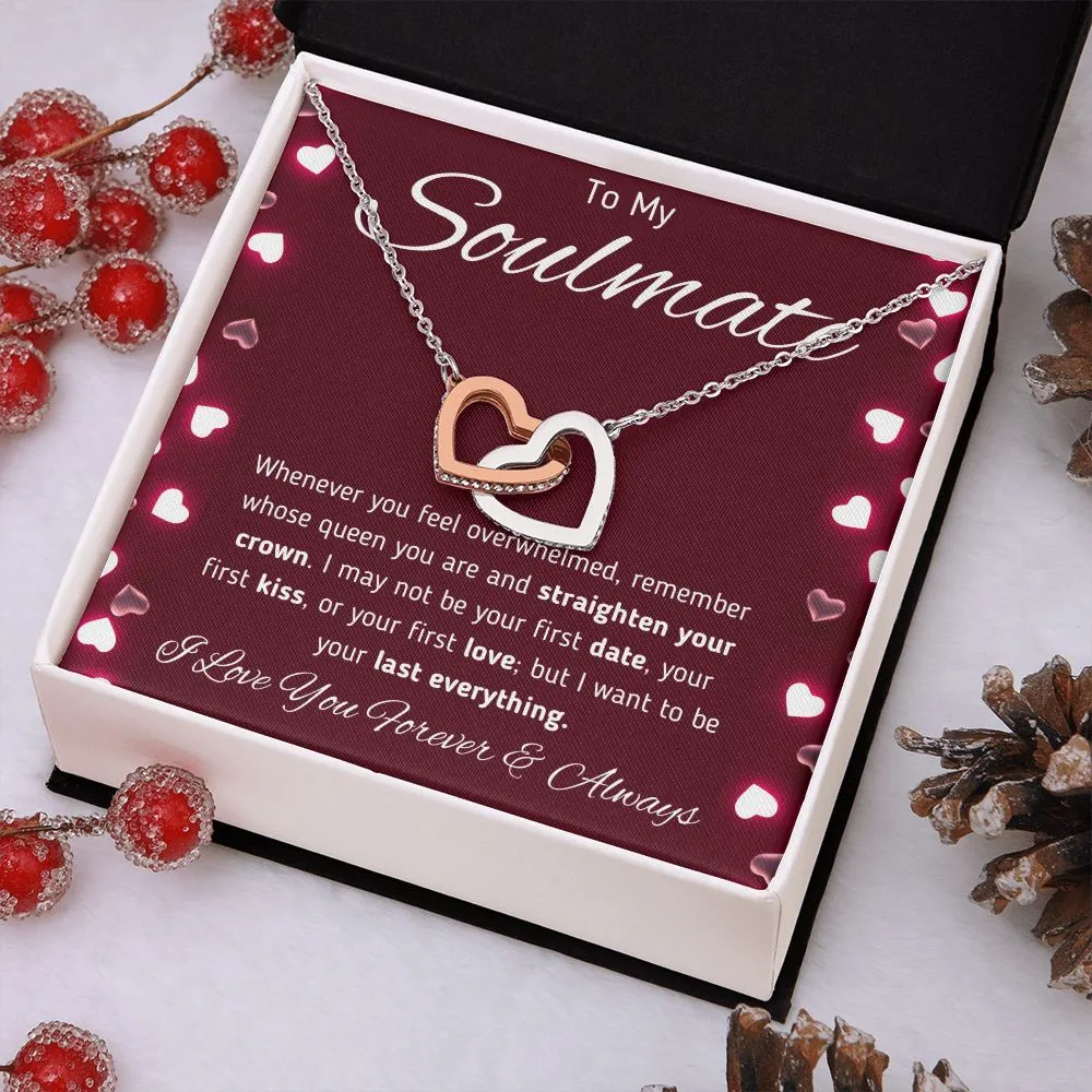 To My Soulmate Interlocking Hearts Necklace