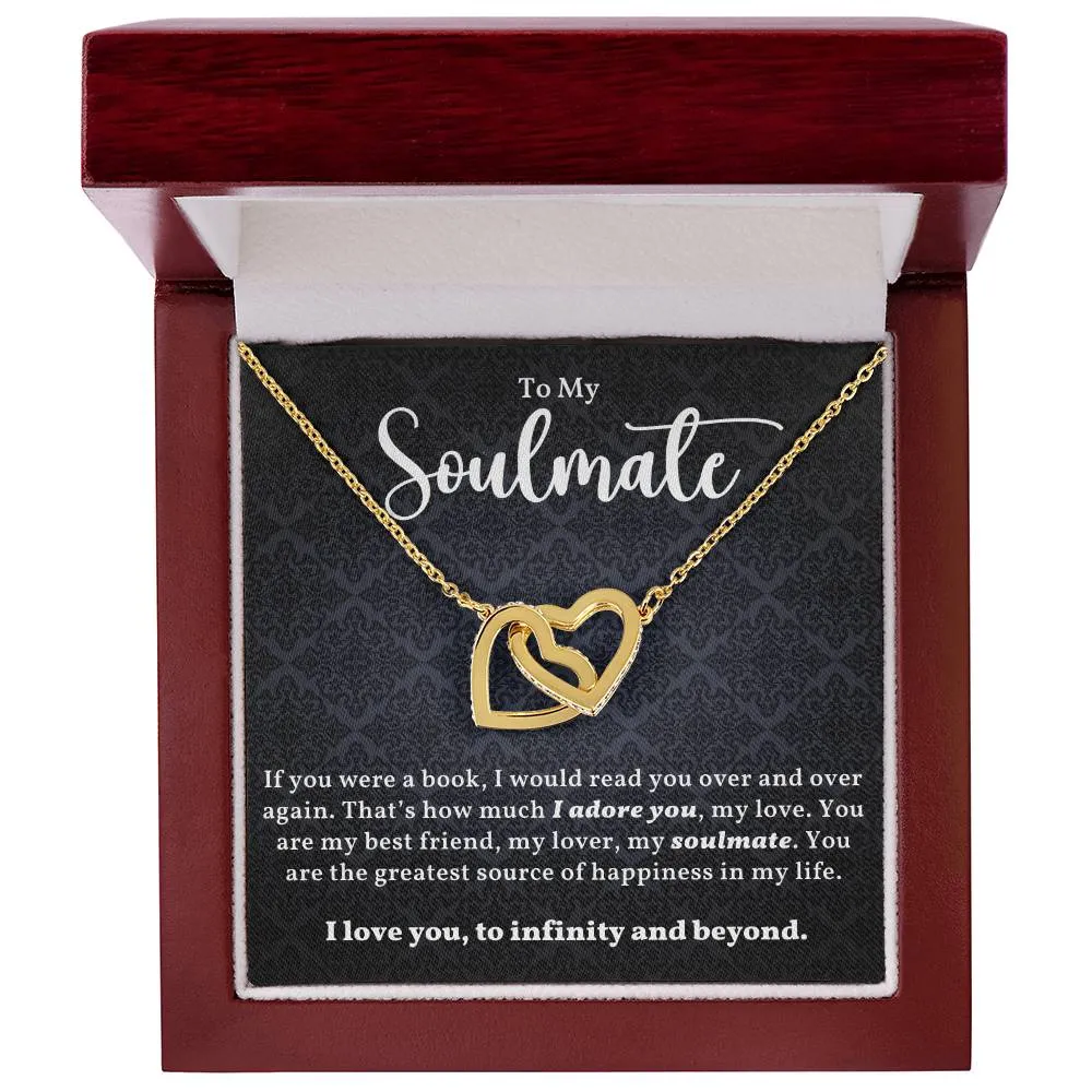 To My Soulmate l Interlocking Heart Necklace2 l Black  Interlocking Hearts Necklace