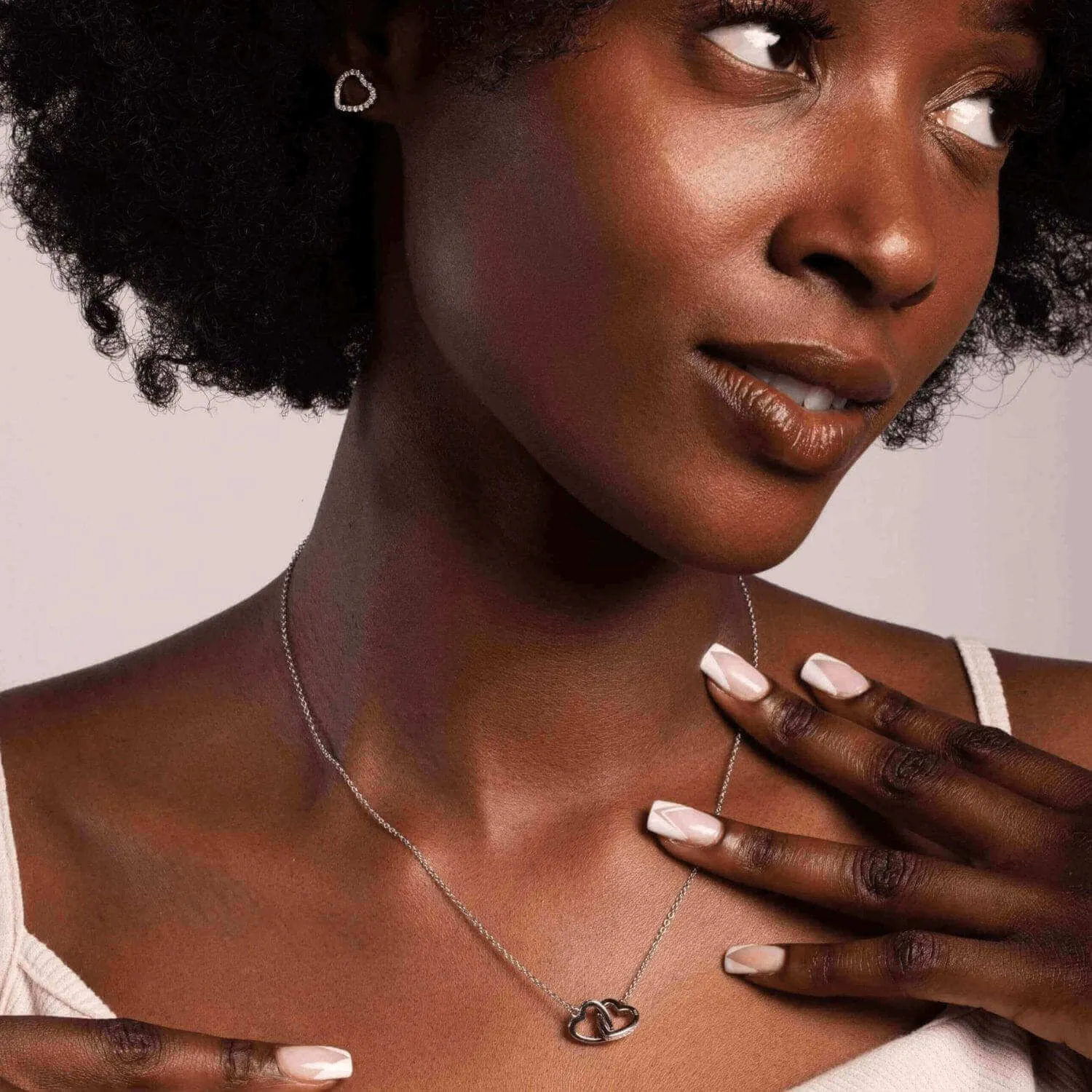 To My Wife 'Love is Eternal' - Interlocking Silver or Gold Vermeil Hearts Necklace WF13