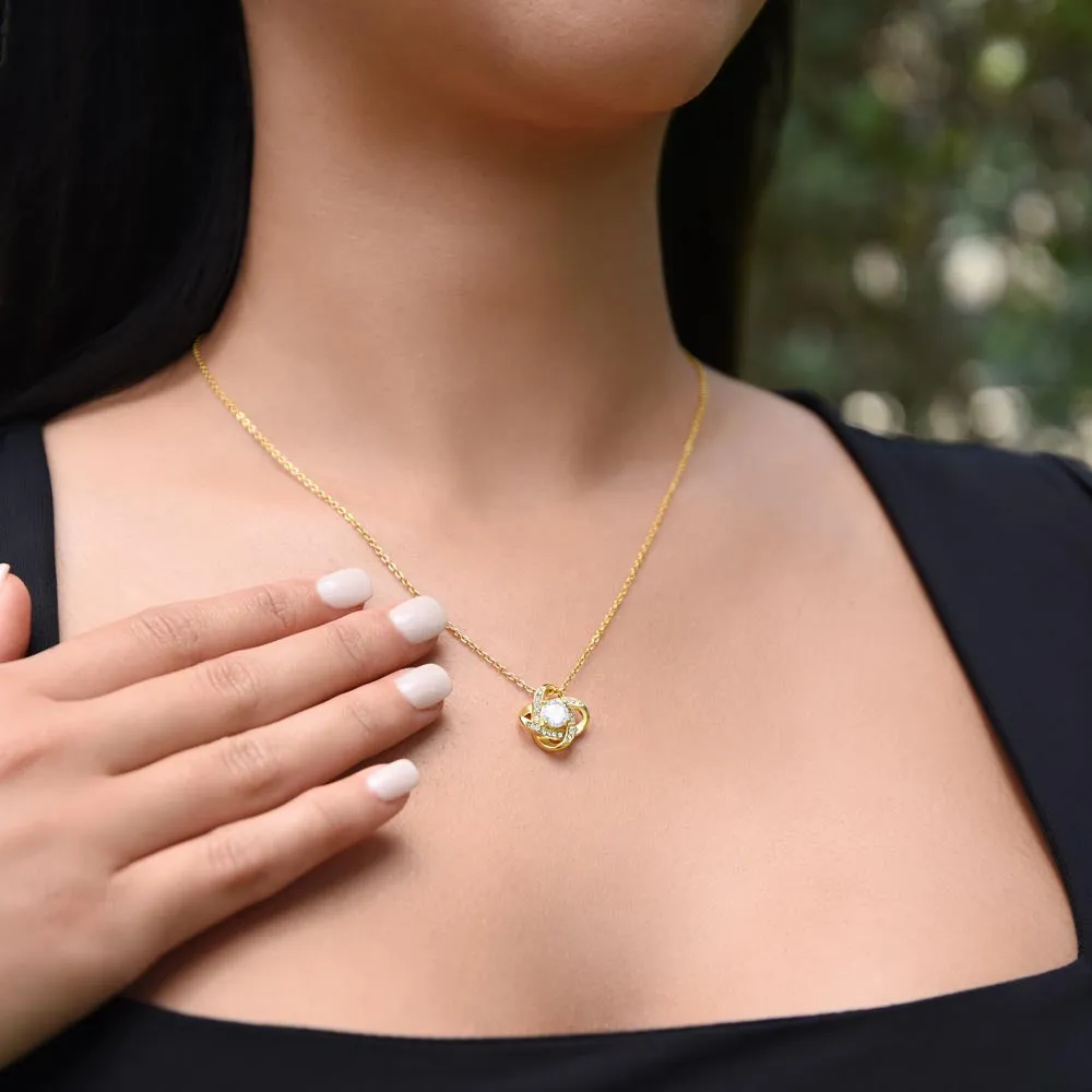 To Our Granddaughter (From Grandma & Grandpa) - Enjoy the Ride | Gold and Stainless Steel Knot Necklace