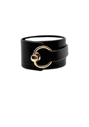 Toggle Wrap Leather Cuff, Black