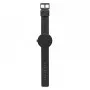 Tube watch D42 matt black with black leather strap