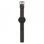 Tube watch D42 matt black with brown leather strap
