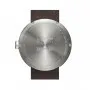 Tube watch D42 steel with brown leather strap