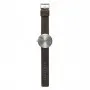 Tube watch D42 steel with brown leather strap