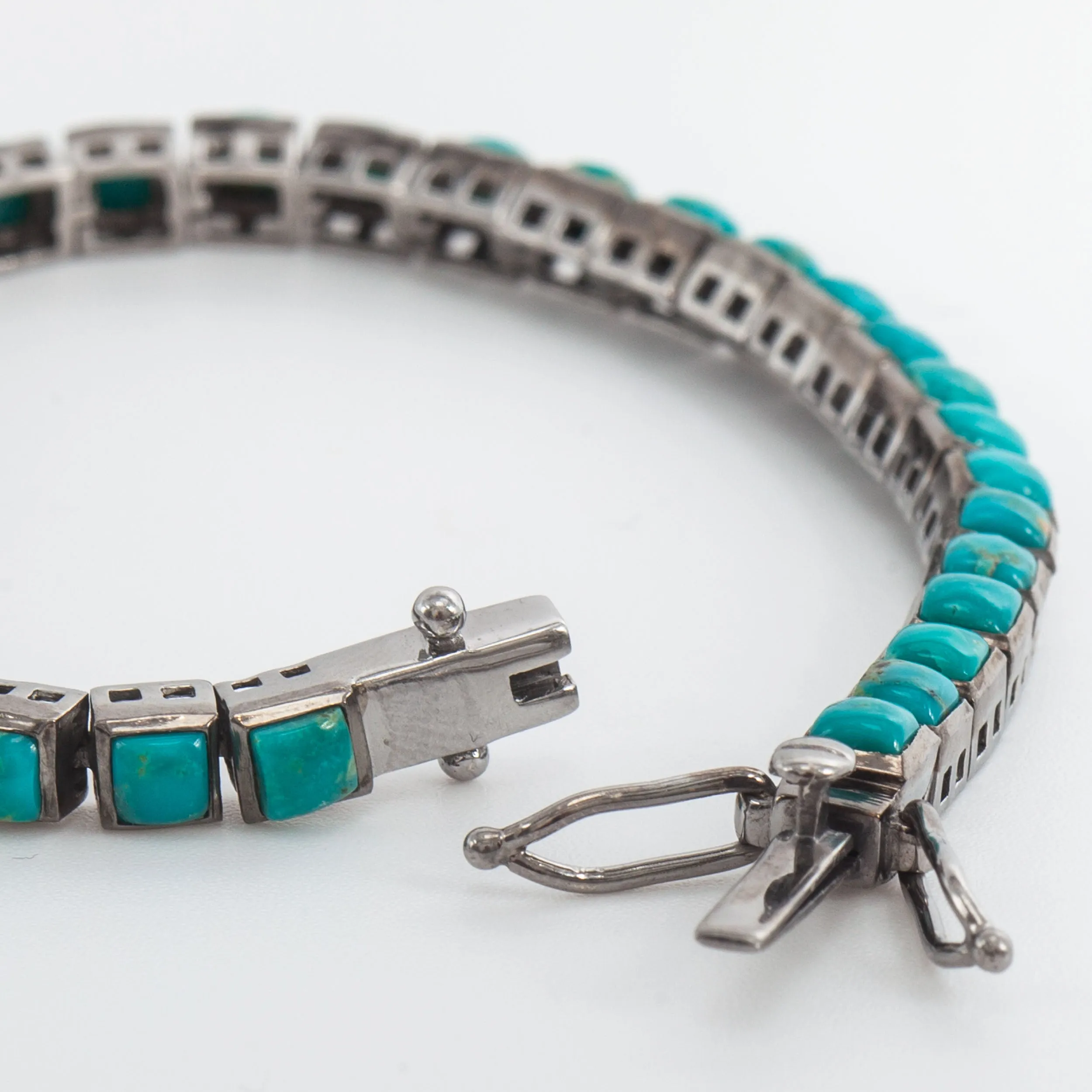 Turquoise Mini Tile Tennis Bracelet