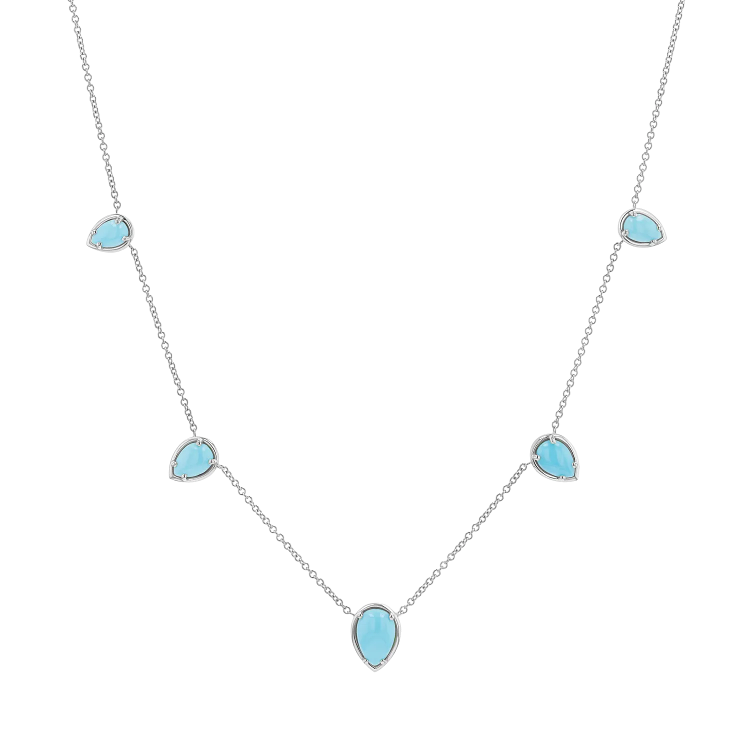 Turquoise Tear Drop Strand Necklace