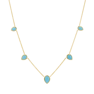 Turquoise Tear Drop Strand Necklace