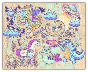 Unicorns, Dragons, and Aliens Puzzle