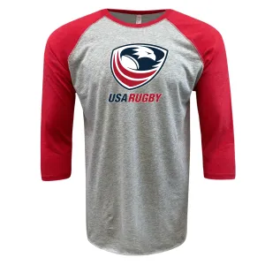USA Rugby Crest Baseball 3/4 Sleeve T-shirt