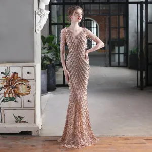 V Neck Silver Sequin Dress