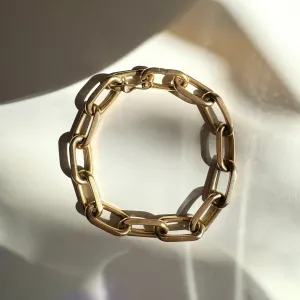 Vintage 18k French Knife-Edged Oval Link Bracelet