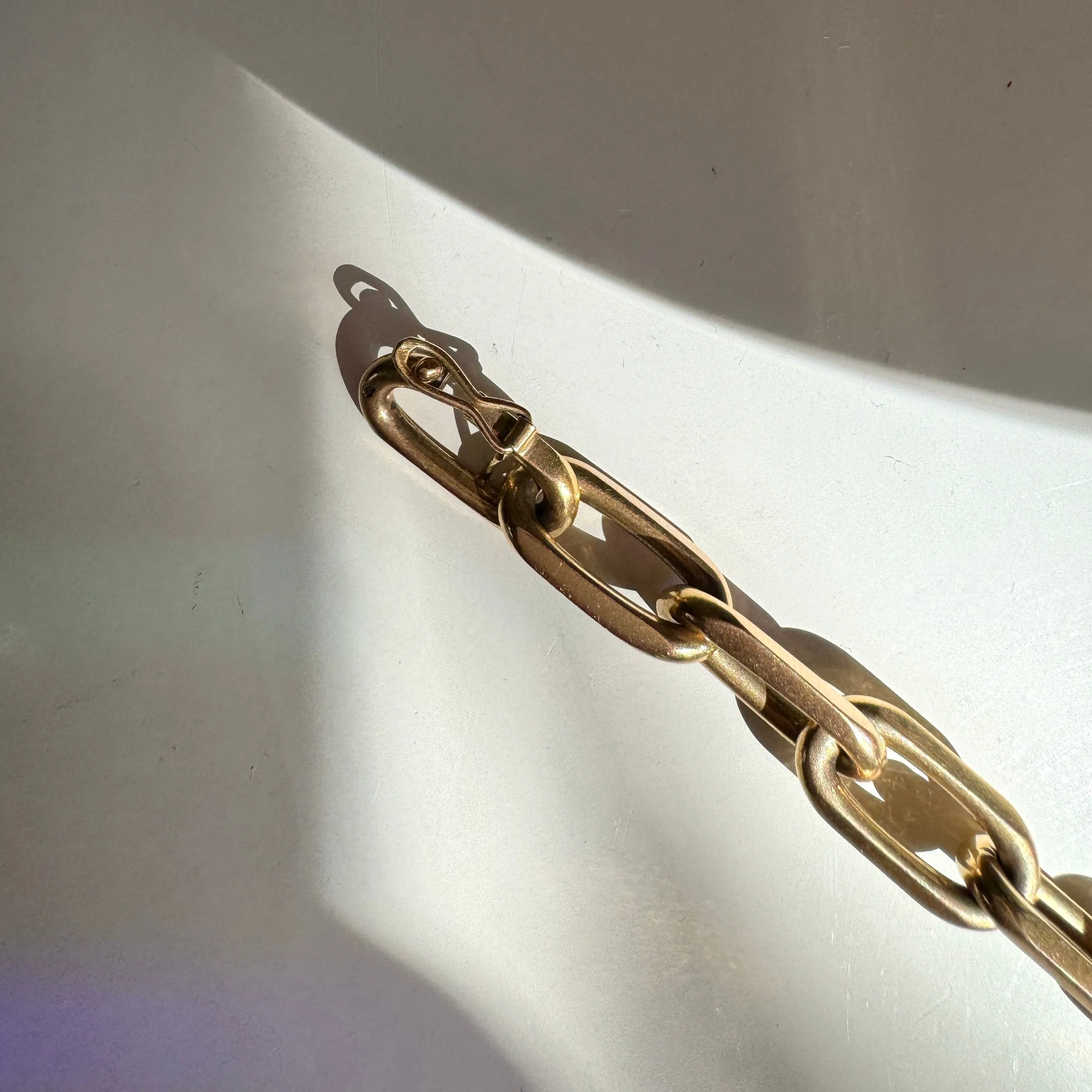 Vintage 18k French Knife-Edged Oval Link Bracelet
