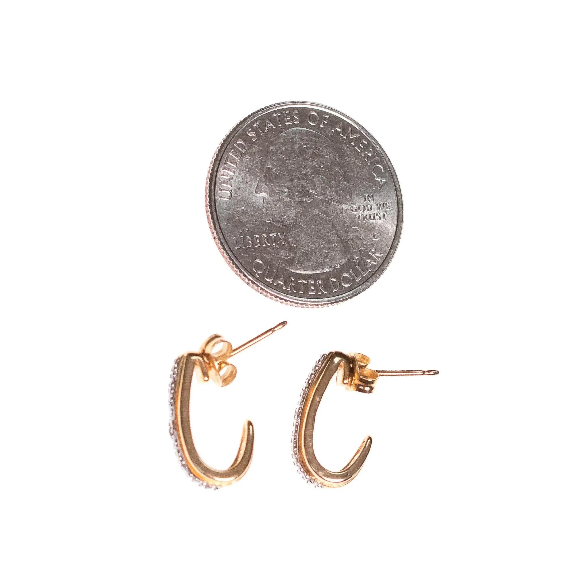 Vintage 1980s Sterling Silver and 18kt Gold Milgrain Small Hoop Earrings