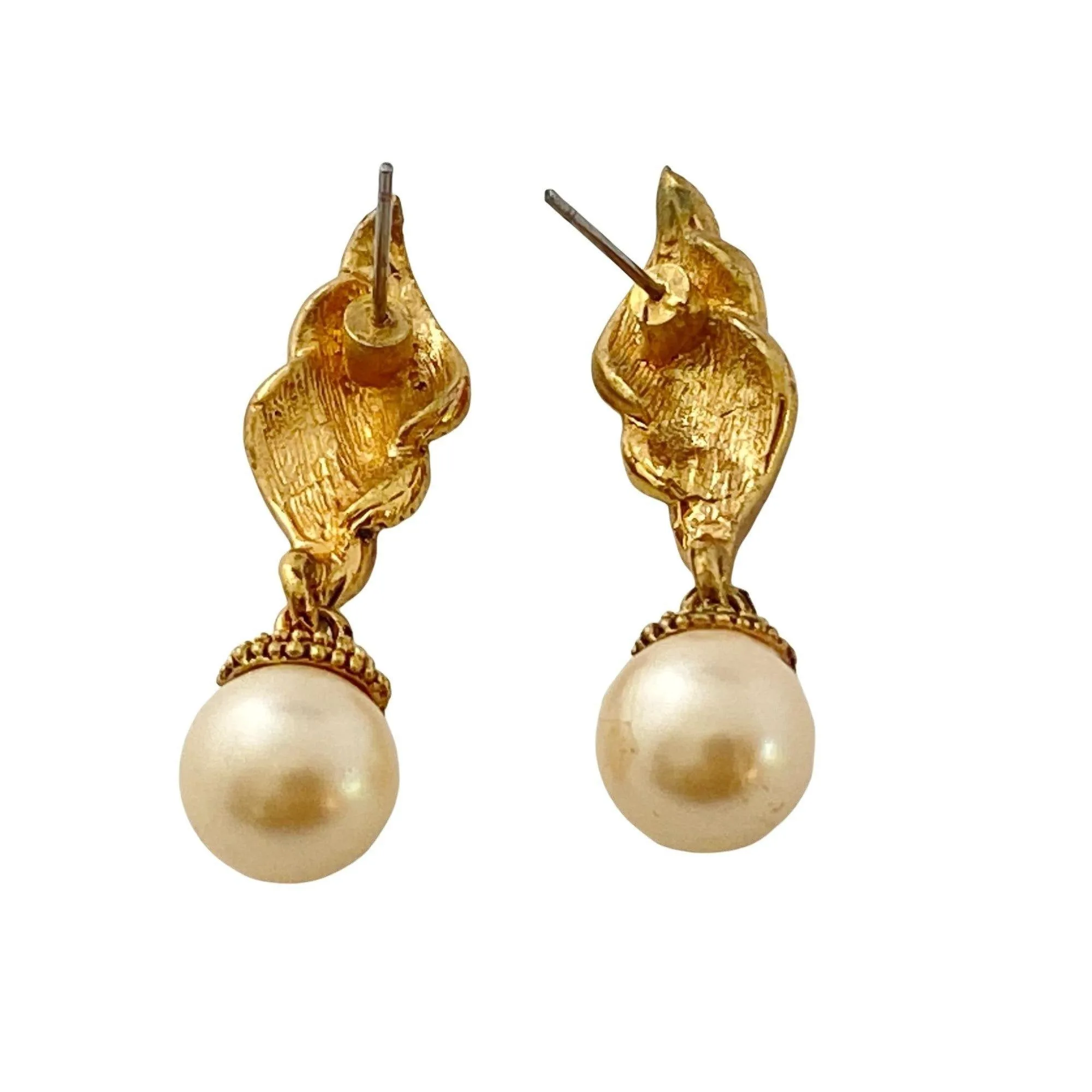 Vintage Aurora Borealis and Faux Pearl Earrings