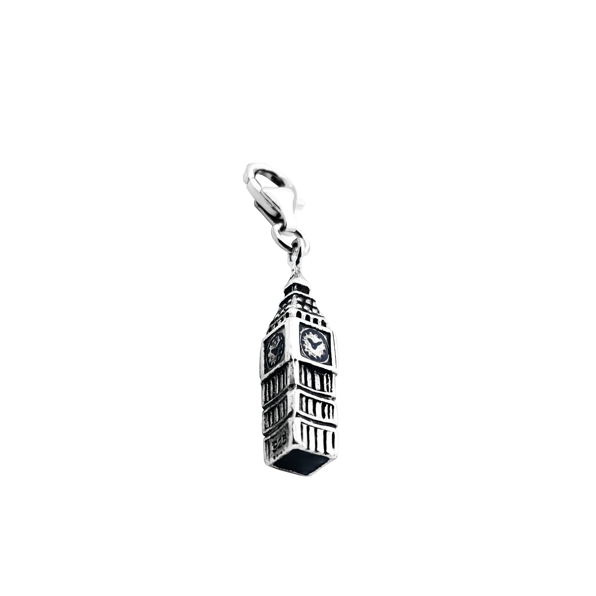 Vintage Big Ben Clock Tower Pendant (Silver)