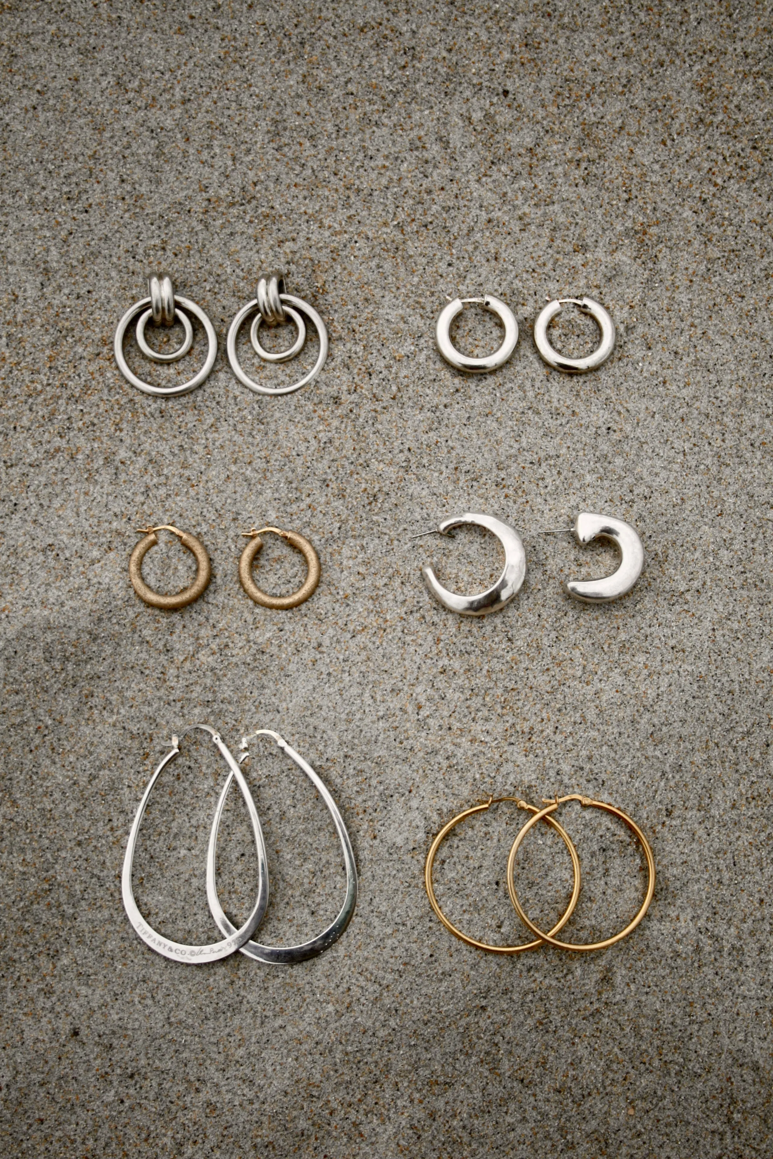 Vintage Bold Assymetrical Hoops