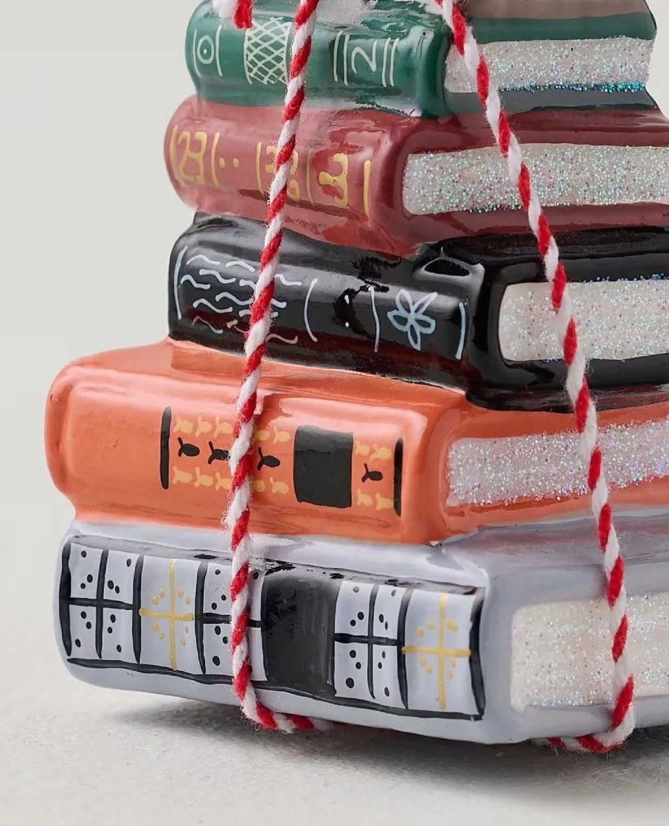 Vintage Book Stack Ornament