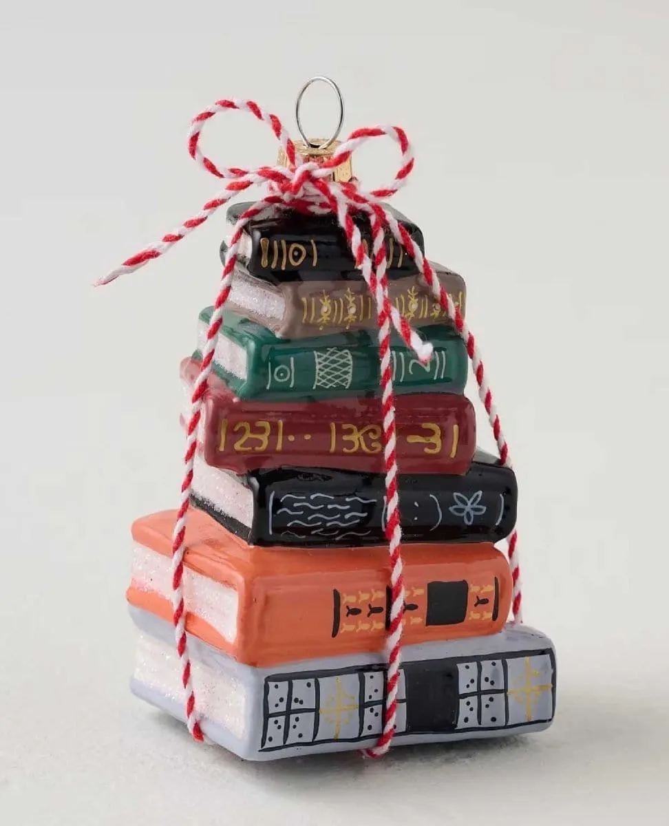 Vintage Book Stack Ornament