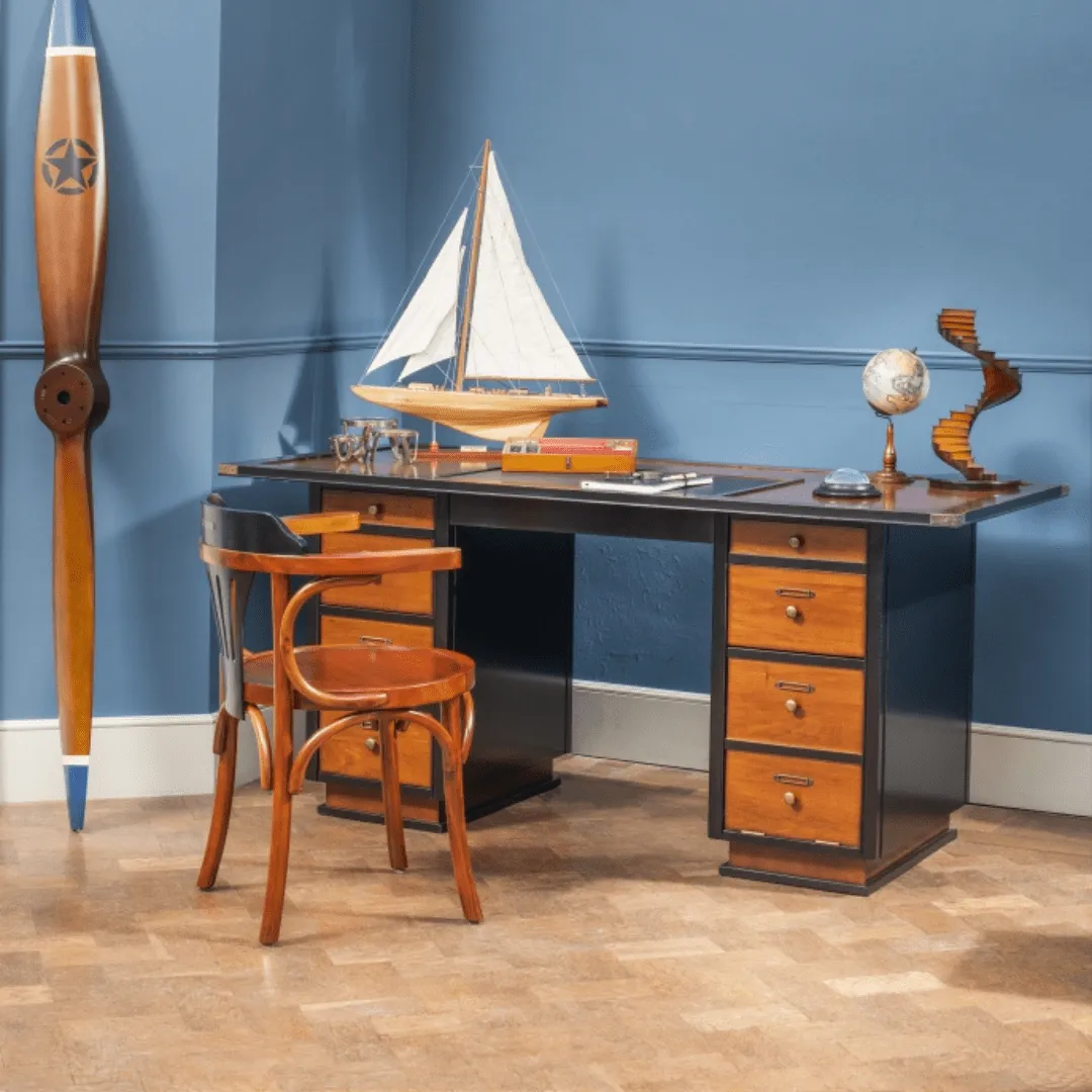 Vintage Cherry Captain's Desk