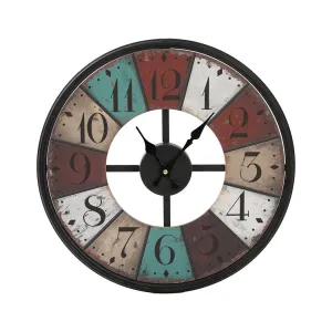 Vintage Chic Wooden Shabby Large Wall Clock Art Round Oversized Digital French