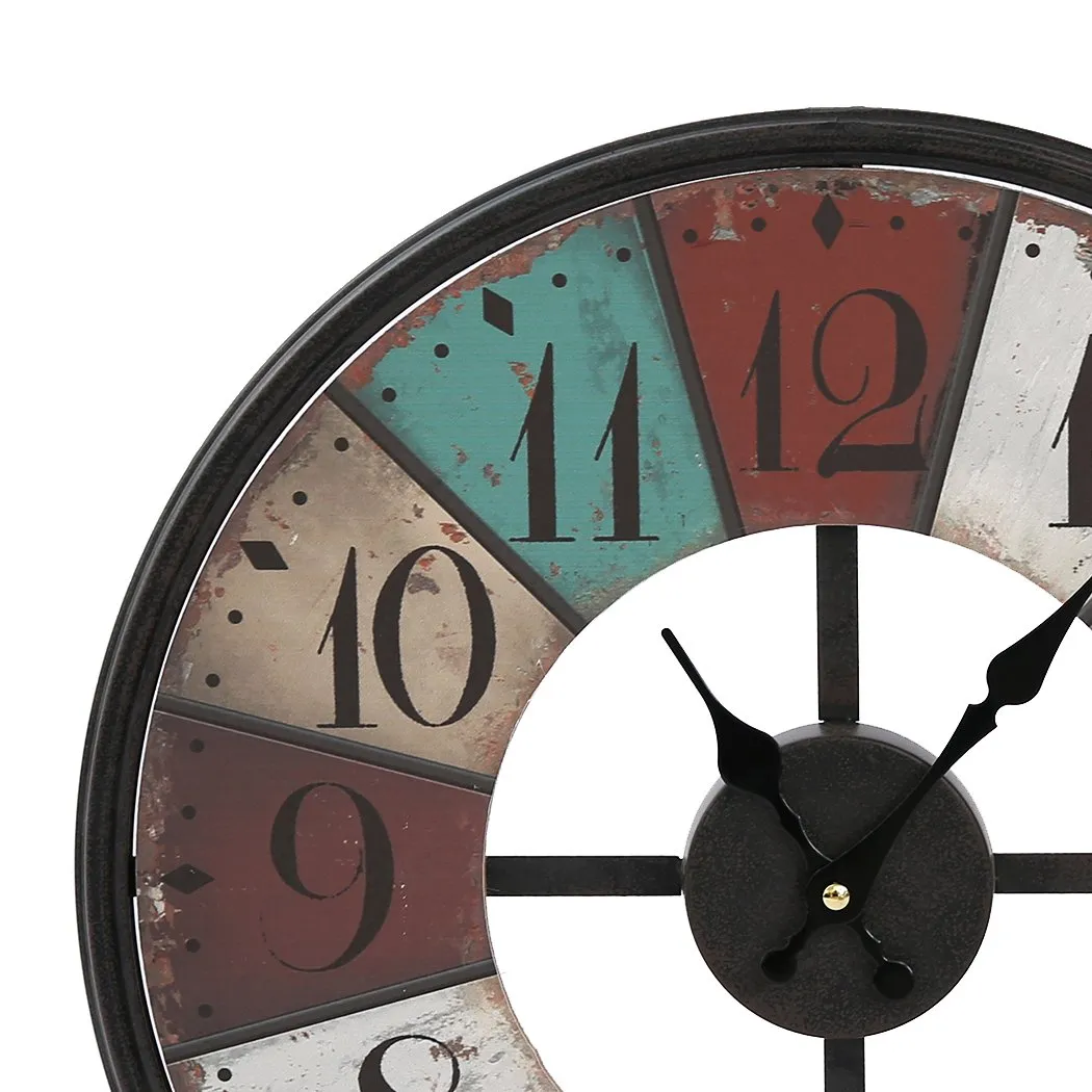 Vintage Chic Wooden Shabby Large Wall Clock Art Round Oversized Digital French