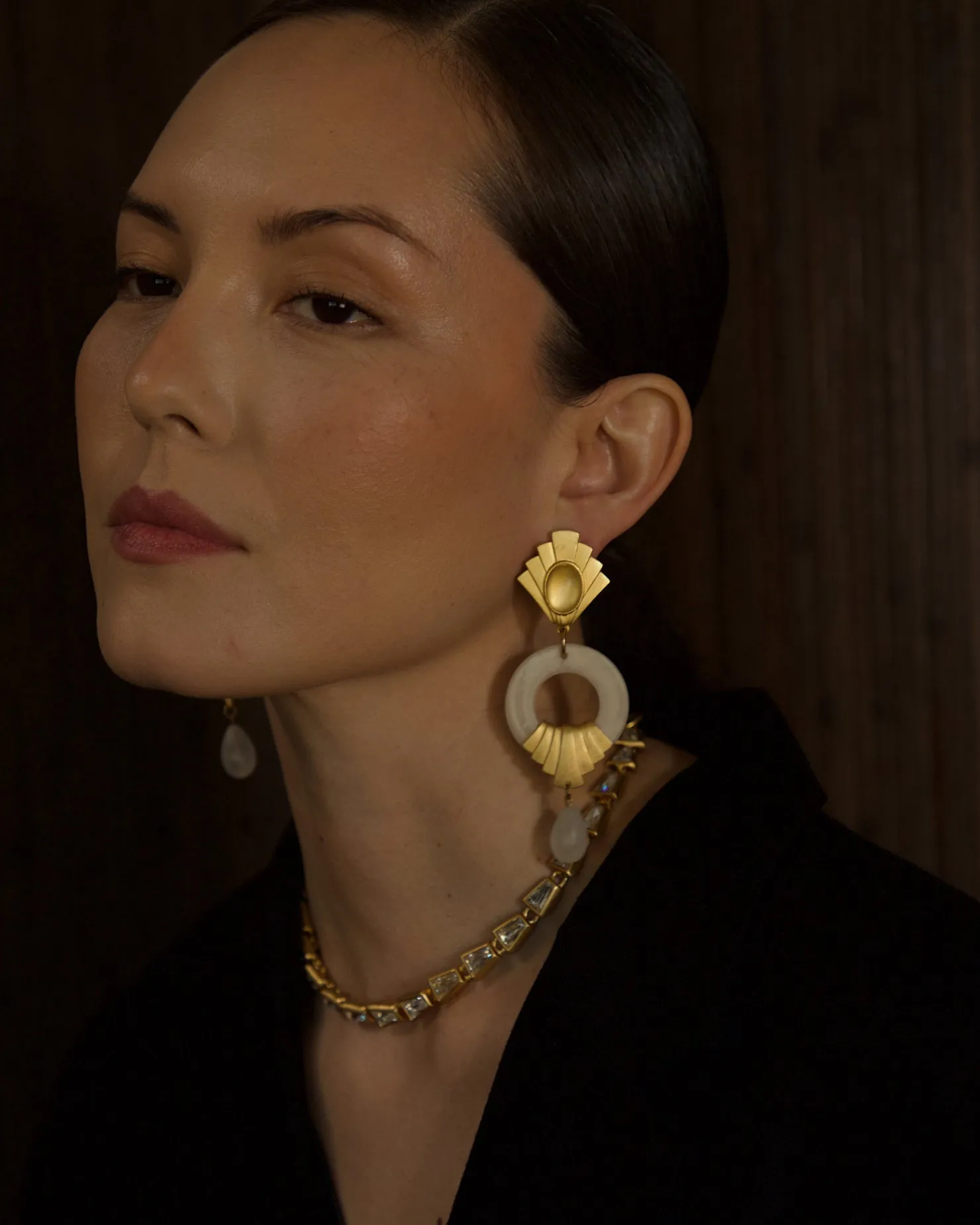 Vintage Frosted Lucite Drop Earrings