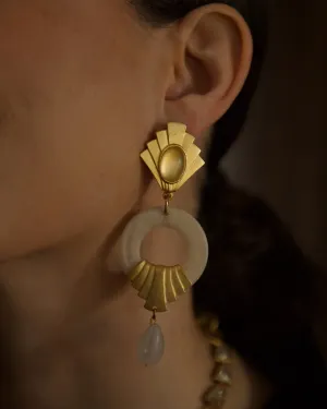 Vintage Frosted Lucite Drop Earrings