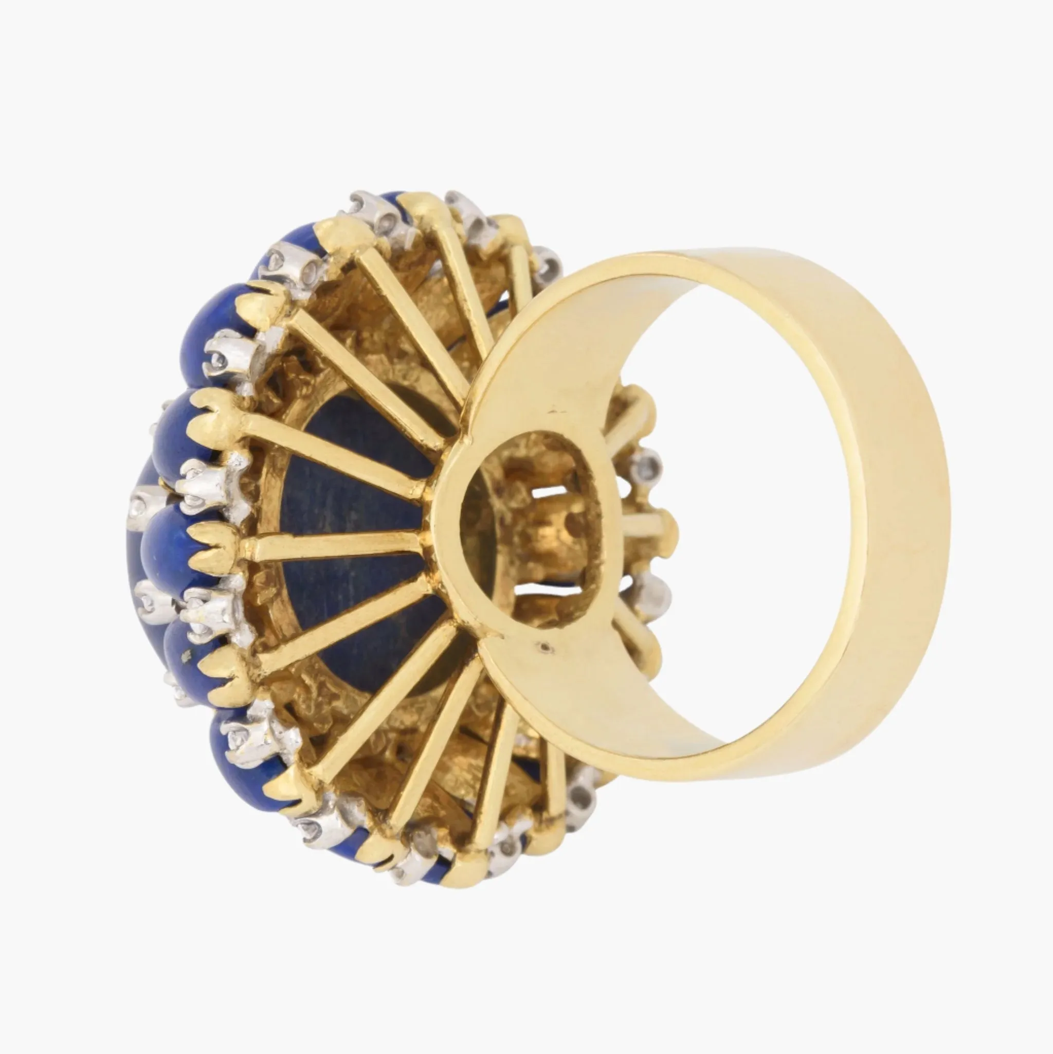 Vintage Lapis Lazuli Domed Cabochon Cocktail Ring