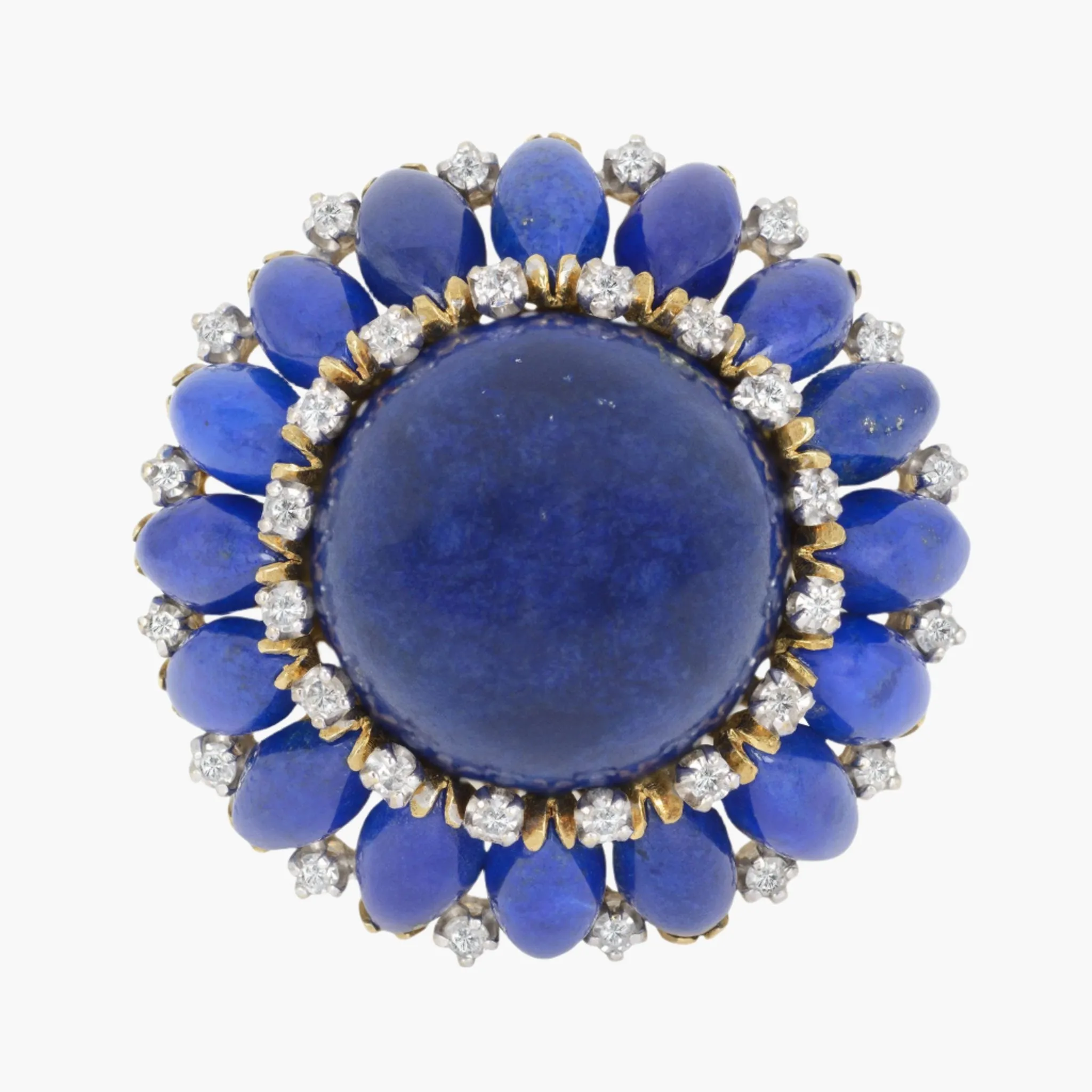 Vintage Lapis Lazuli Domed Cabochon Cocktail Ring
