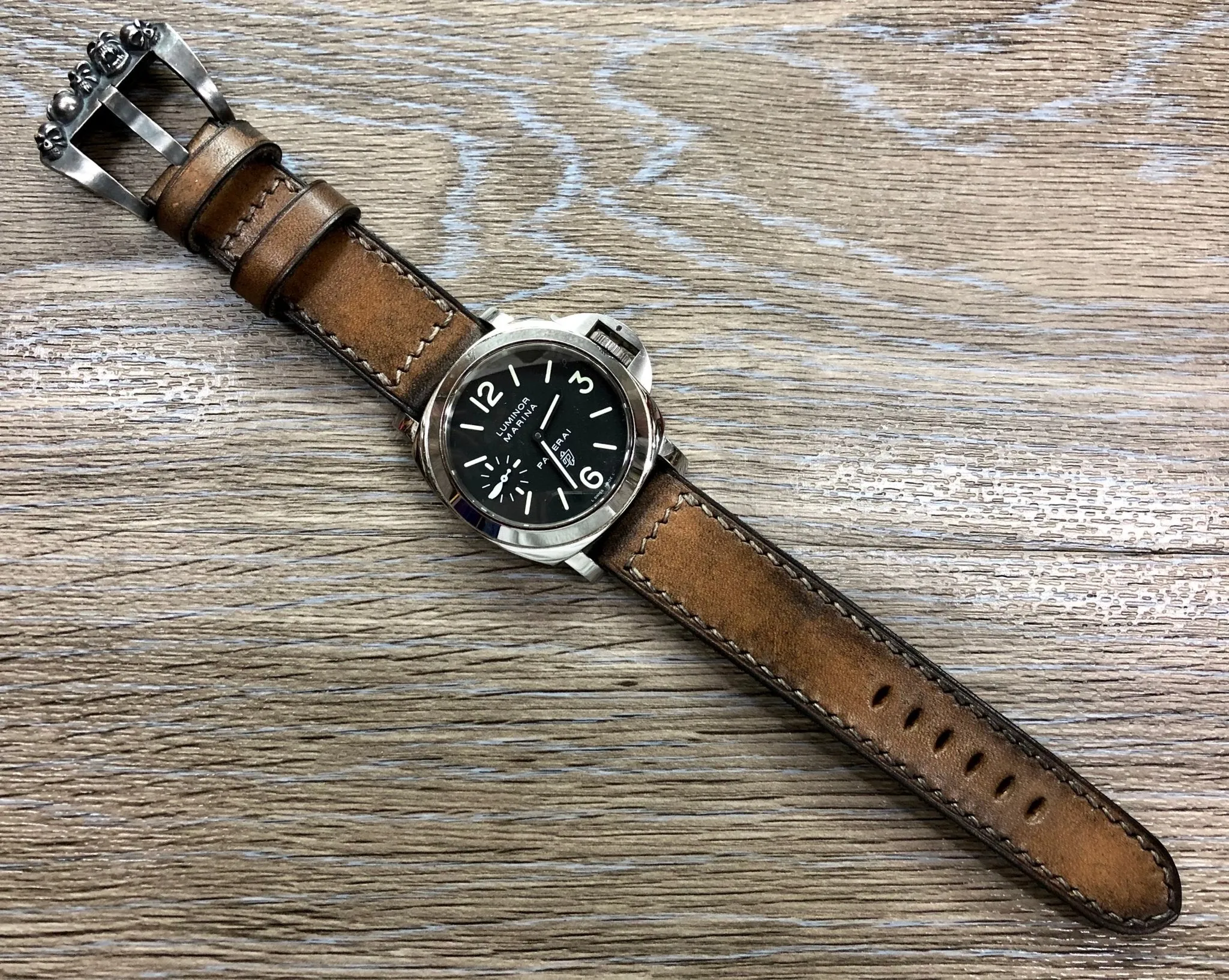 Vintage Leather Watch Strap 24mm, Retro Watch Strap 26mm, Ageing Brown Leather Watch Band, 26mm Brown Leather Watch Strap for Vintage Lover