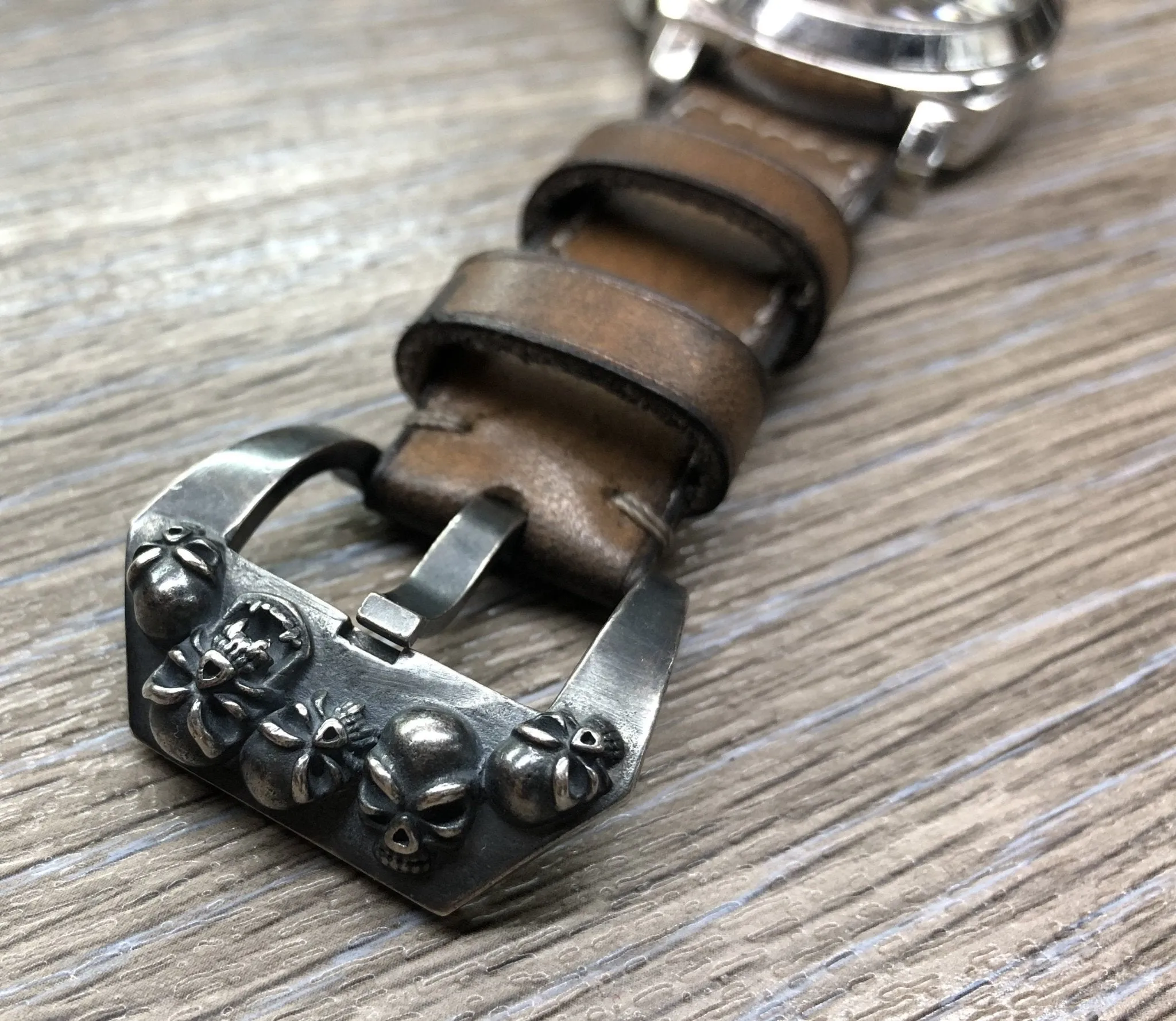 Vintage Leather Watch Strap 24mm, Retro Watch Strap 26mm, Ageing Brown Leather Watch Band, 26mm Brown Leather Watch Strap for Vintage Lover