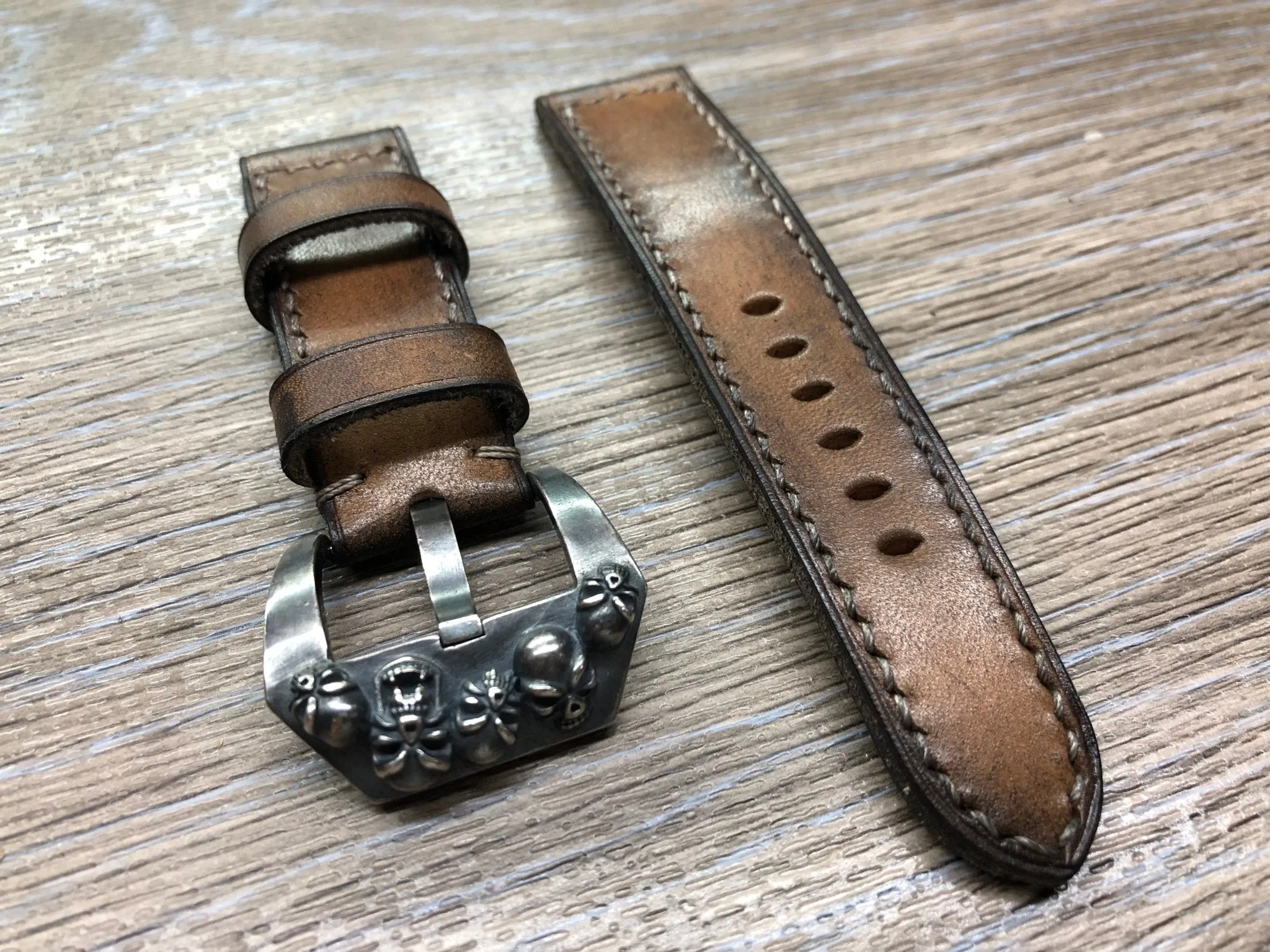 Vintage Leather Watch Strap 24mm, Retro Watch Strap 26mm, Ageing Brown Leather Watch Band, 26mm Brown Leather Watch Strap for Vintage Lover